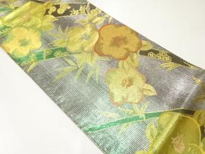 椿模様織り出し振袖用袋帯